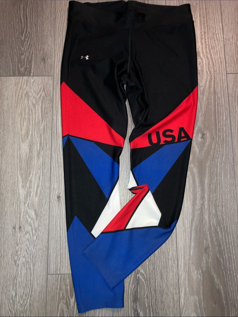 Under Armour Black Red Blue USA Graphic Leggings